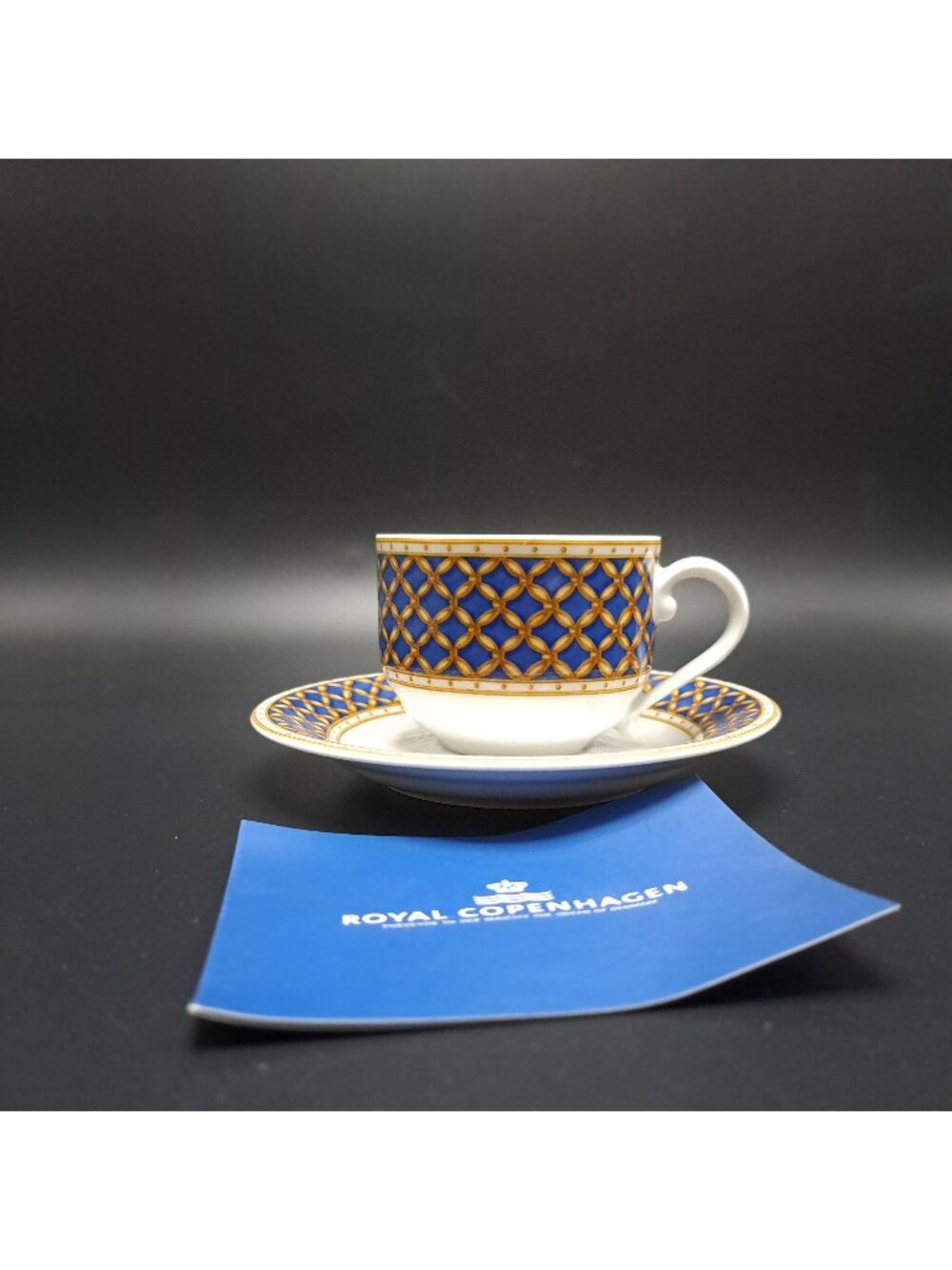Royal Copenhagen Liselund Dark Blue Coffee Cup & Saucer Set